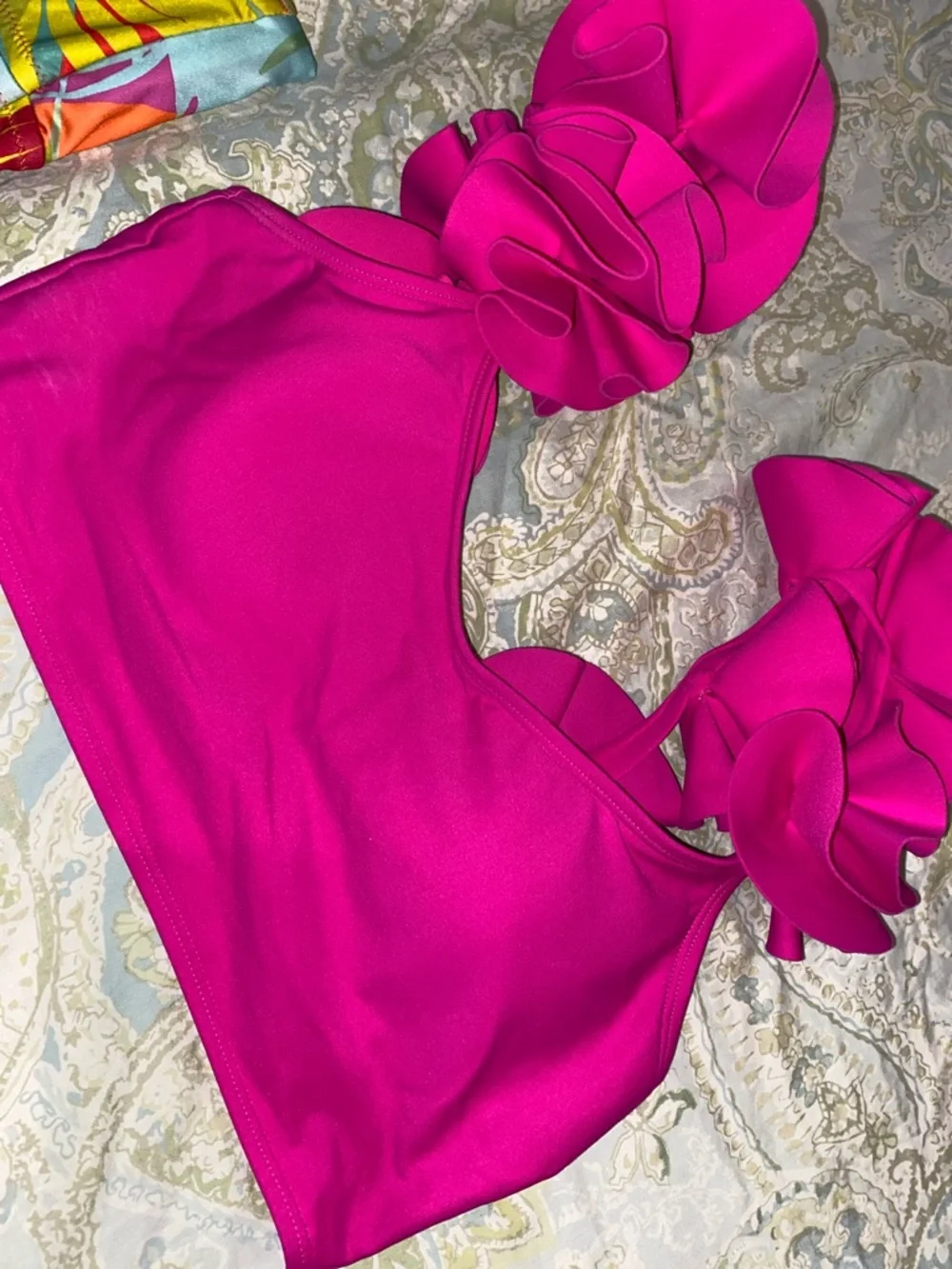 Tropical Multi & Fuchsia Ruffle Bikini Set - Picture 6 of 7